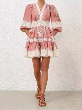 knee length dresses for ladies Zimmermann The Prima Halter Midi in Persimmon main image 0